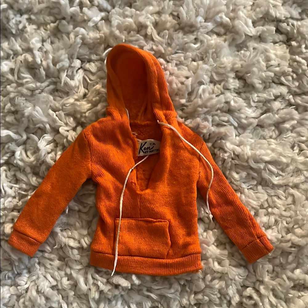 Vintage Mattel #1406 Ken Doll Skin Diver Orange Hoodie Sweatshirt Jacket 1964